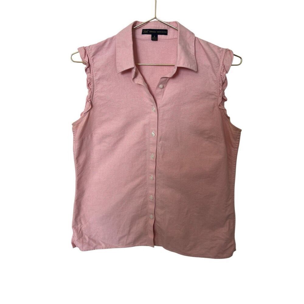 Brooks Brothers cotton ruffle sleeves shirt sz 6